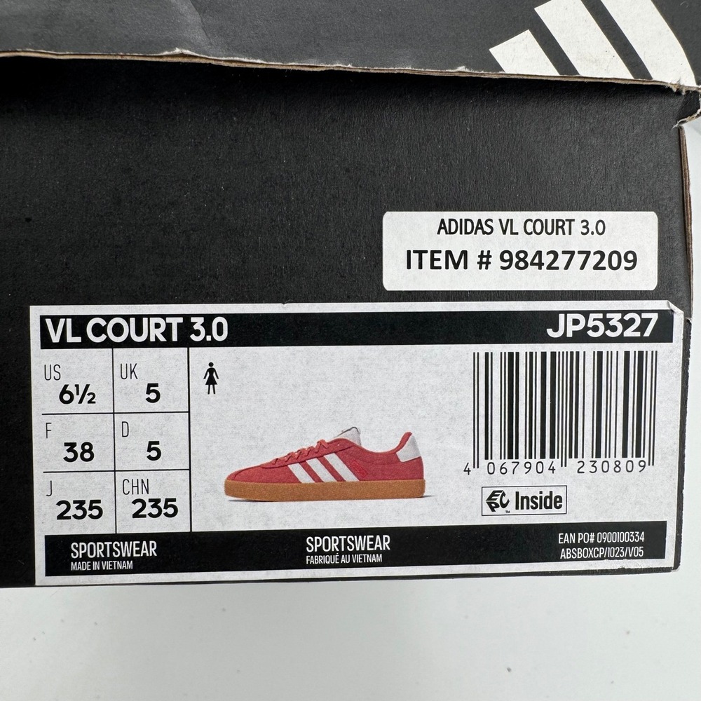 Adidas VL Court 3.0 Pink Suede Gum Sole Low Top Sneakers JP5327 Womens 6.5 - Picture 3 of 9